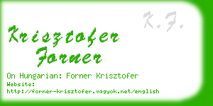 krisztofer forner business card